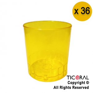 VASO DEGUSTACION 100 CC AMARILLO FLUO x 36